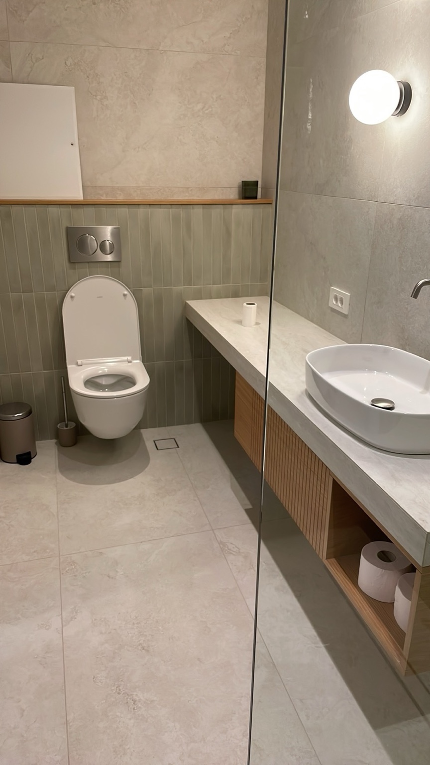 Olive apartment bathroom
