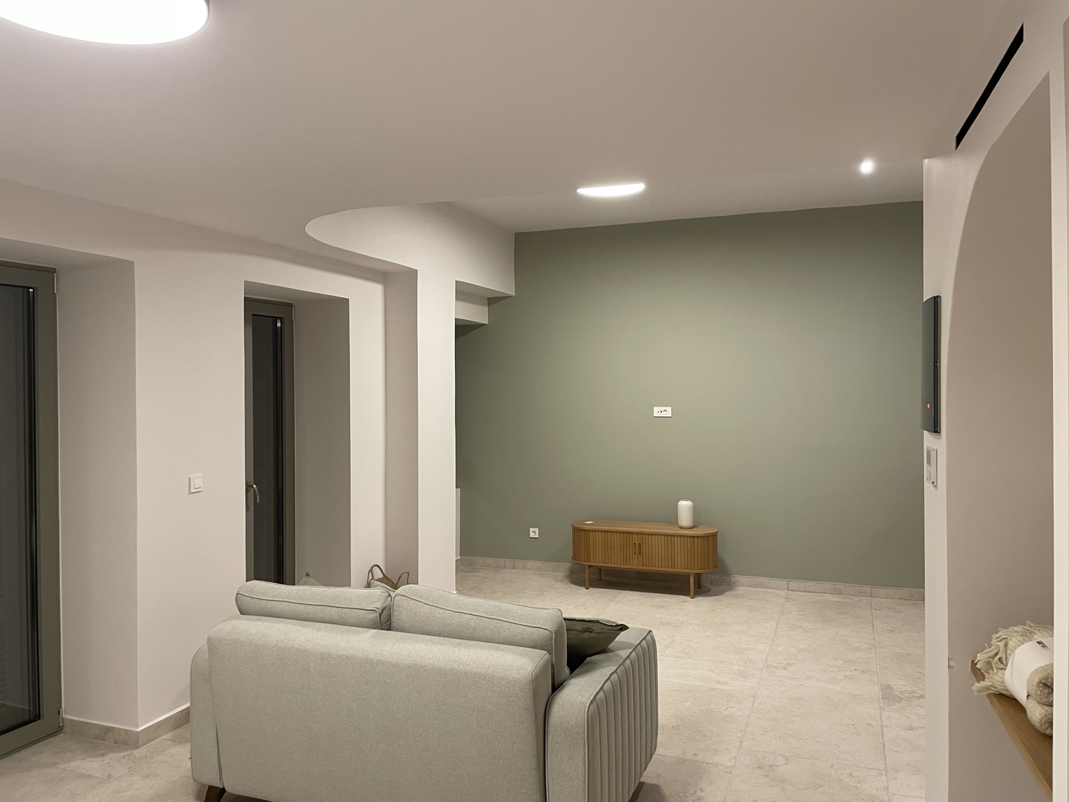 Olive apartment living room